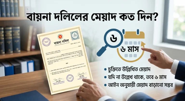 বায়না দলিলের মেয়াদ কত দিন