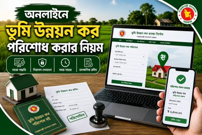 অনলাইনে ভূমি উন্নয়ন কর পরিশোধ করার নিয়ম