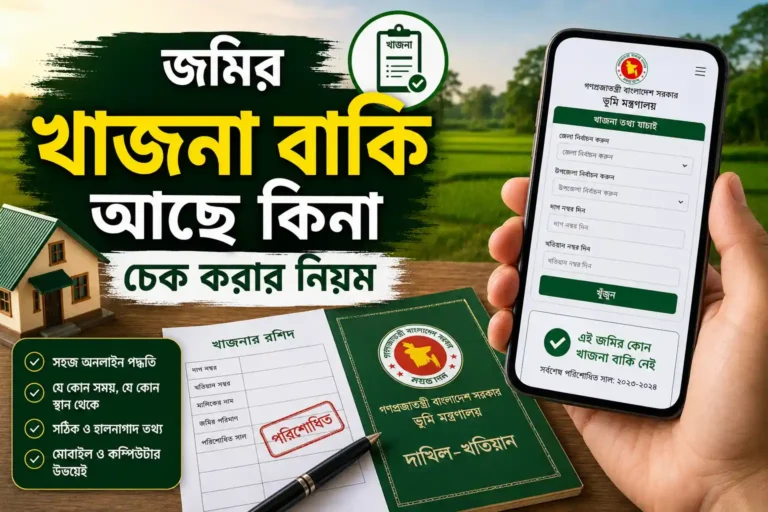 জমির খাজনা বাকি আছে কিনা চেক করার নিয়ম