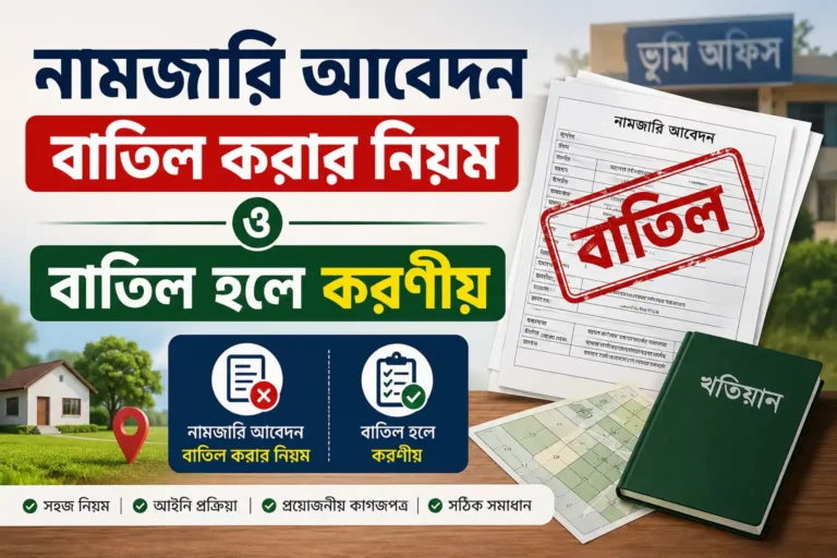 নামজারি আবেদন বাতিল করার নিয়ম ও বাতিল হলে করণীয়